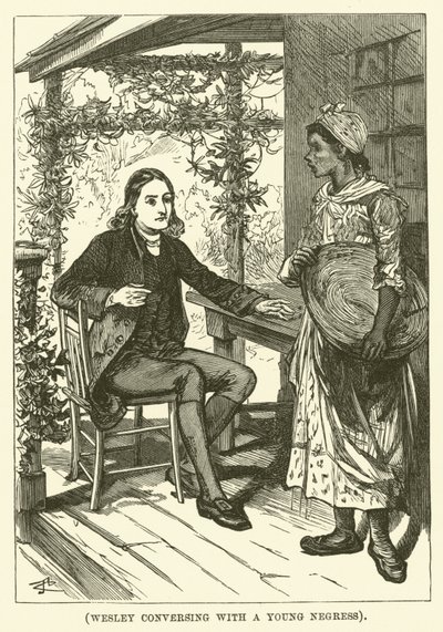 Wesley im Gespräch mit einer jungen Negerin (Gravur) von English School