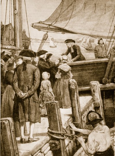 Wesley an Bord der Prince of Wales im Jahr 1787, verabschiedet sich von den Iren von English School