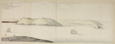 Westlicher Eingang des Cork Harbour, von den Kidds, oder Cow and Calf, bis zur Cross Beg Island; Westlicher Eingang des Cork Harbour, zeigt Halbowlin Island, Spike Island und Cross Haven, ca. 1684 von English School