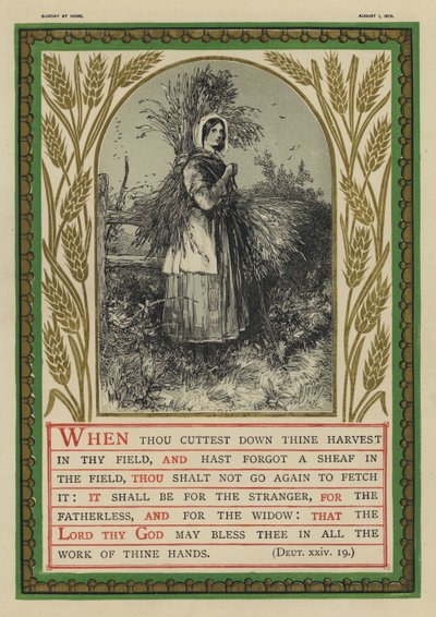 Wenn du deine Ernte auf deinem Feld schneidest, Deuteronomium XXIV von English School