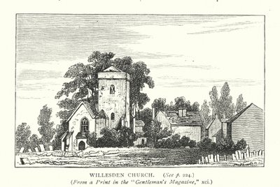 Willesden Kirche (Gravur) von English School