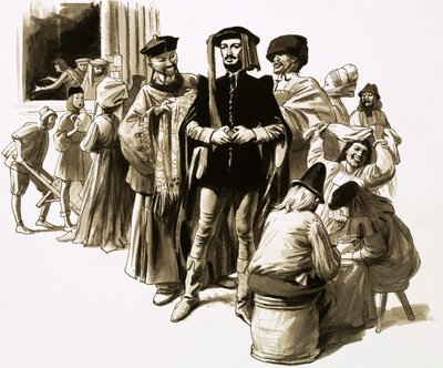 William Caxton war ein erfolgreicher Kaufmann, bevor er sich dem Druck widmete von English School