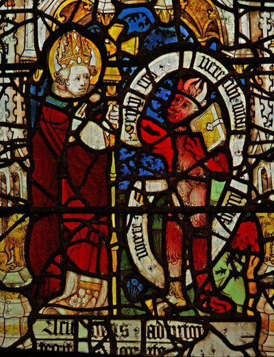 Fenster NW mit St. Martin, der einen Teufel austreibt von English School