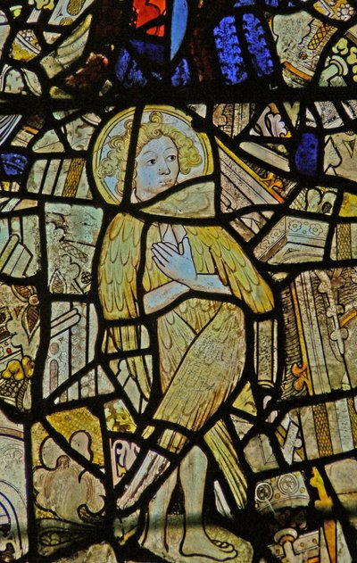 Fenster Ww mit einem zusammengesetzten gefiederten Cherubim oder Seraphim von English School