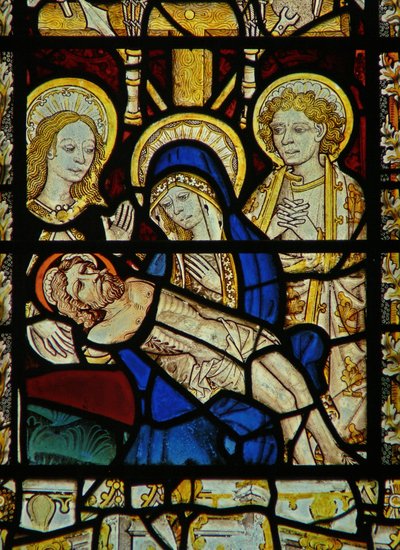 Fenster, das die Pietà darstellt von English School