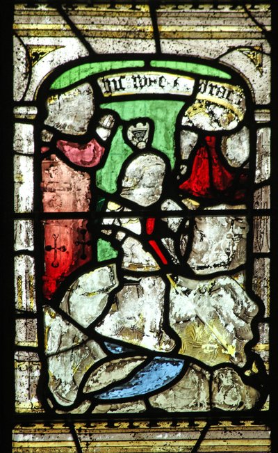 Fenster Nr. 6 zeigt St. Georg tötet den Drachen von English School