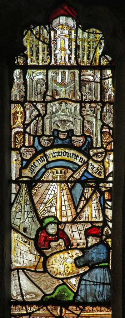 Fenster s2, die Geschichte der Arche Noah darstellend: Beladung von English School