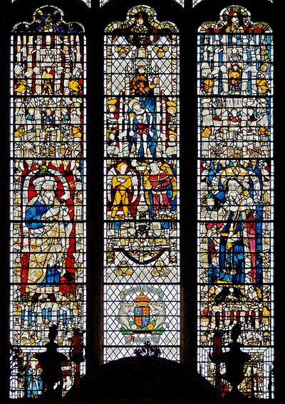 Fenster w12 mit Corpus Christi, Jesaja und König Edwin von English School