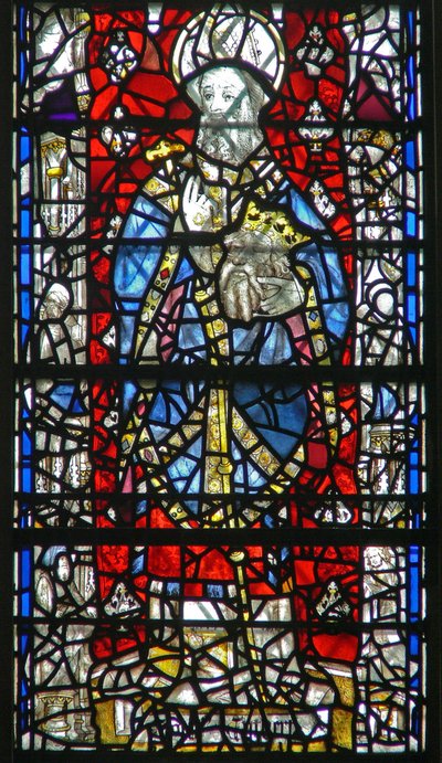 Fenster w15 mit einer Szene aus dem Leben des St. Cuthbert von English School