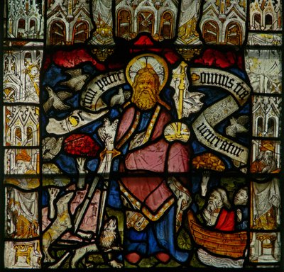 Fenster w24 mit dem Te Deum - Gott, der Vater und Schöpfer von English School