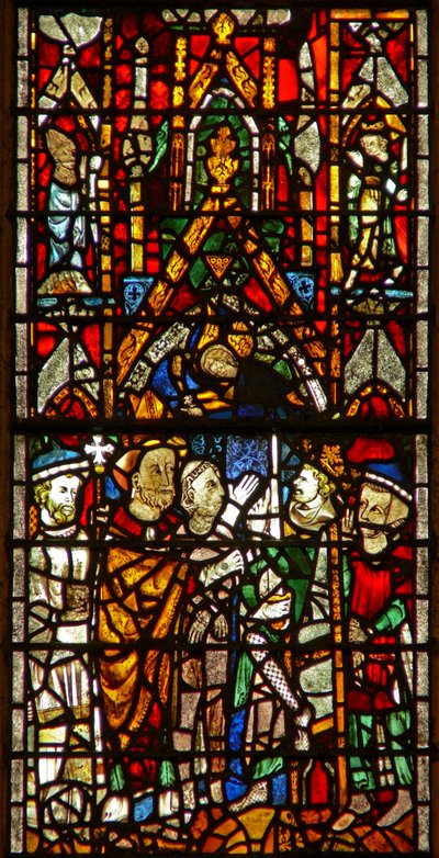 Fenster w26 mit St. Nikolaus, der beim Kaiser bittet von English School