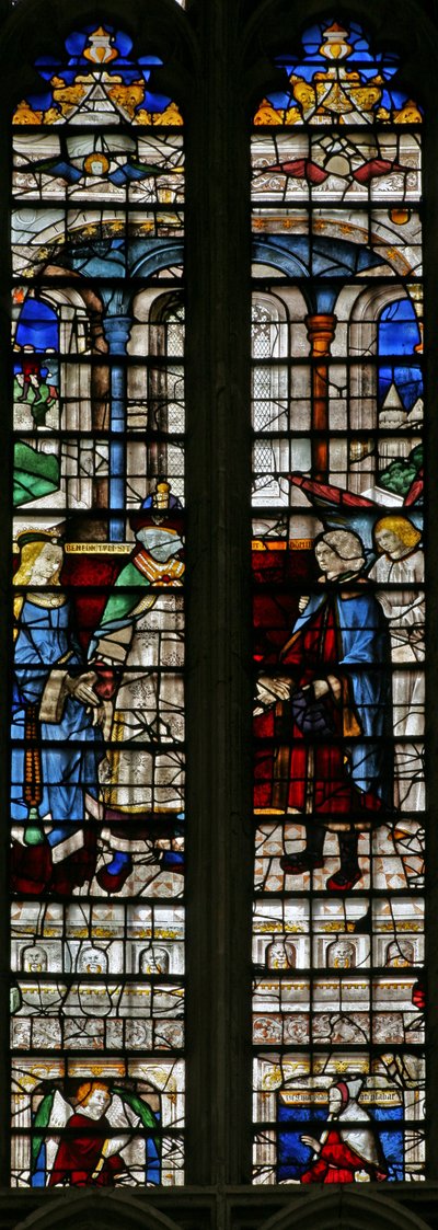 Fenster w2, Darstellung der Hochzeit von Tobias und Sarah von English School