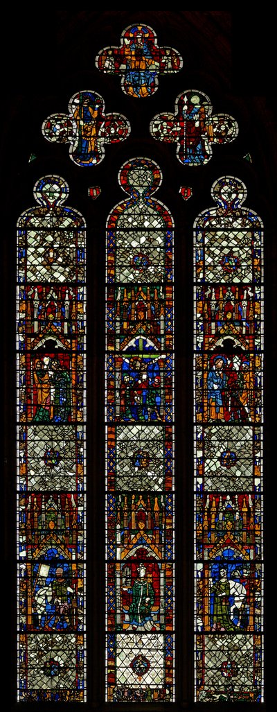 Fenster w40, Darstellung von St. Peter und Pilgerfenster von English School