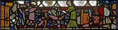 Fenster w40, Darstellung eines Randpanels mit einer Fuchsjagd von English School