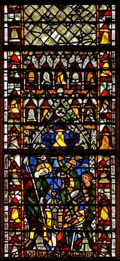 Fenster w41, Darstellung der Glockenherstellung von English School