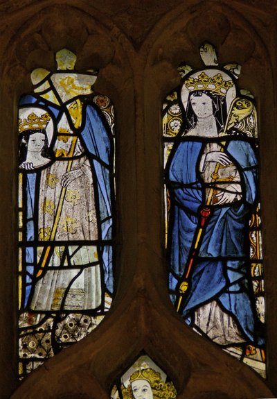 Fenster w4 zeigt St. Osith? und St. Etheldreda? von English School