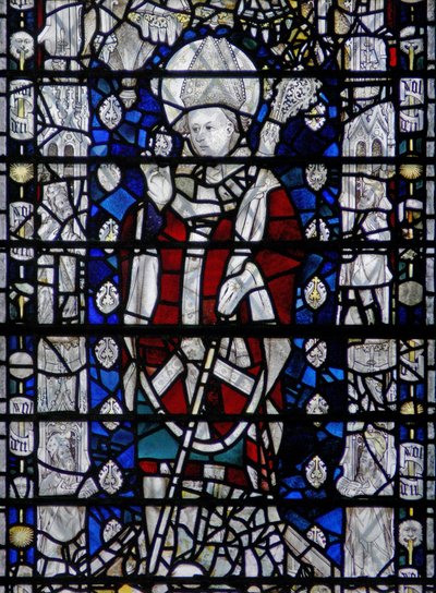 Fenster w6, St. Nikolaus; Rand mit Figuren darstellend von English School