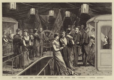 Mit dem Herzog und der Herzogin von Connaught an Bord der "Osborne", "Nach dem Abendessen" von English School