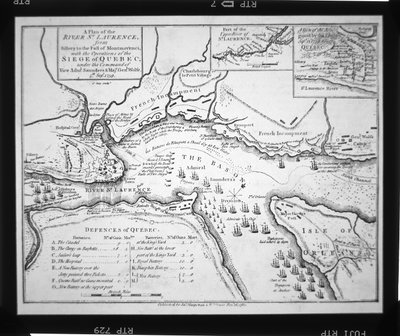 Wolfes Plan für die Belagerung von Quebec im Jahr 1759 von English School