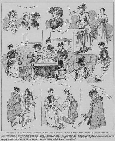Frauen bei der jährlichen Versammlung der Rational Dress Society, Queen