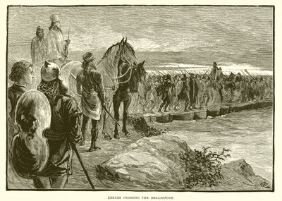 Xerxes überquert den Hellespont von English School