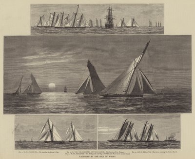 Segeln auf der Isle of Wight (Gravur) von English School