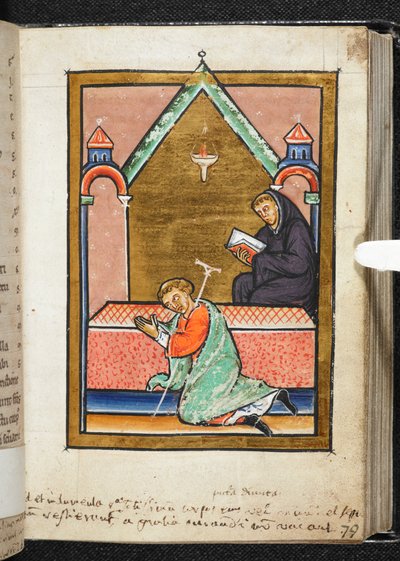 Krüppel betet am Grab von St. Cuthbert, Illustration aus 