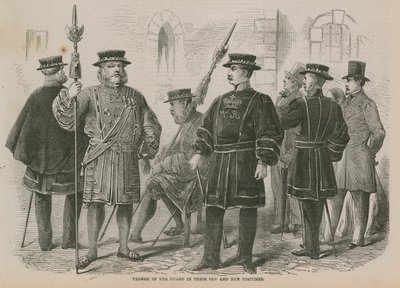 Yeomen der Wache in ihrer alten und neuen Uniform von English School