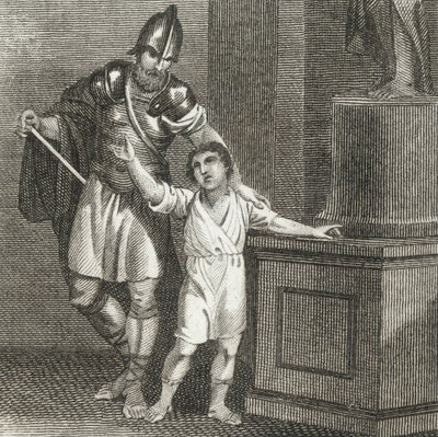 Der junge Hannibal schwört Feindschaft gegen die Römer (Gravur) von English School
