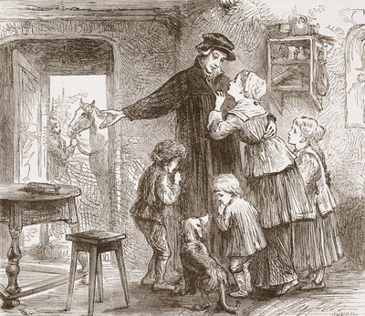 Zwingle zieht in den Krieg, Illustration aus Die Geschichte des Protestantismus von James Aitken Wylie, veröffentlicht 1878 von English School