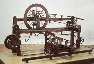 Replik des Spinnmule-Rahmens, erfunden von Samuel Crompton, ca. 1772-79 von English School English School