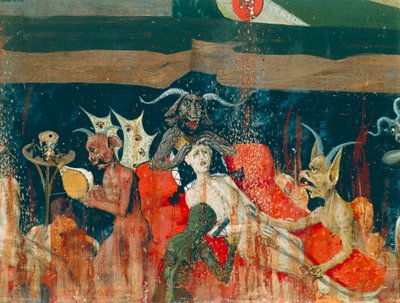 Dämonen und Verdammte in der Hölle (Detail) von Enguerrand Quarton