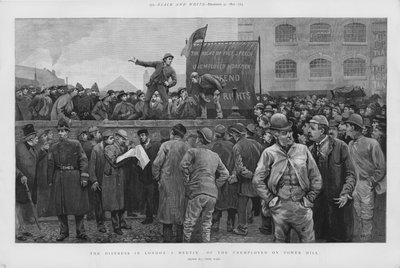 Versammlung arbeitsloser Arbeiter auf dem Tower Hill, London von Enoch Ward