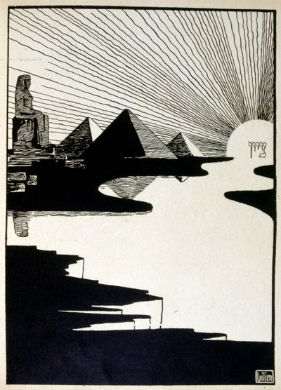 Passahfest, aus dem Buch Juda illustriert von Ephraim Moses Lilien (1874-1925). Lilien gilt als Vater der zionistischen Ikonographie, geschaffen im Jugendstil. Er illustrierte 