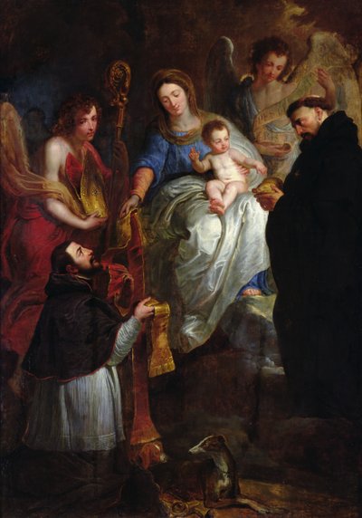 Die Jungfrau überreicht St. Hubert eine Stola von Erasmus Quellinus II