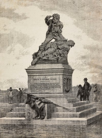 Denkmal für Enrico (1840-1867) und Giovanni Cairoli (1842-1869), italienische Patrioten, Bronzegruppe des Bildhauers Ercole Rosa (1846-1893), auf dem Pincio-Hügel, Rom, Italien von Ercole Rosa