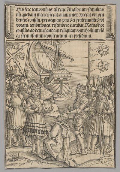Maximilian und Heinrich VII. von England, Tafel 11 aus Historische Szenen aus dem Leben von Kaiser Maximilian I. aus dem Triumphbogen von Erhard Schon