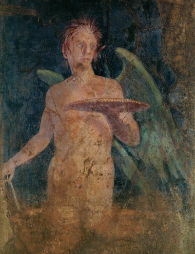 Geflügeltes Genie. Fresko-Fragment von Erich Lessing