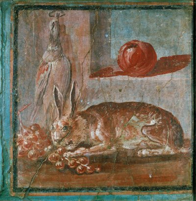 Stillleben mit einem Hasen und Trauben von Erich Lessing