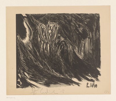 Abstrakte Komposition von Erich Wichmann (signed by artist)