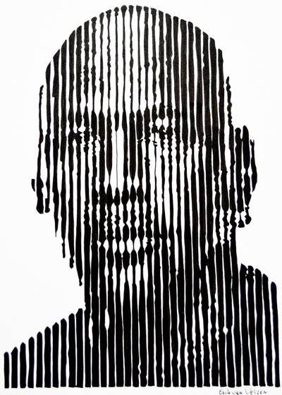 Abstraktes Liniengesicht von Erik Van Velzen