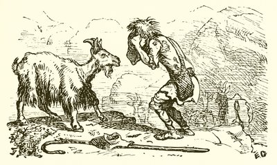 Der Ziegenhirte und die Ziege von Ernest Henry Griset