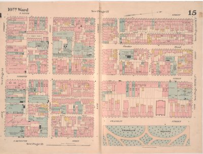 Versicherungskarte der Stadt Philadelphia; Band 2, Tafel 15, 1887 von Ernest Hexamer