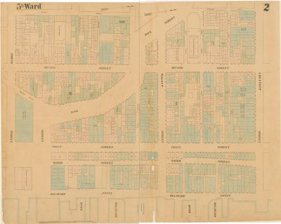 Karten der Stadt Philadelphia, Band 1, Tafel 2, 1860 von Ernest Hexamer