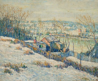Oberer Harlem River—Winter, um 1915 von Ernest Lawson