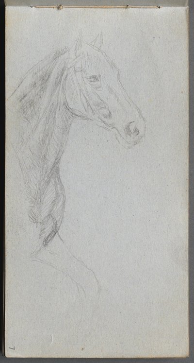 Skizzenbuch, Seite 07: Studie eines Pferdes von Jean Louis Ernest Meissonier