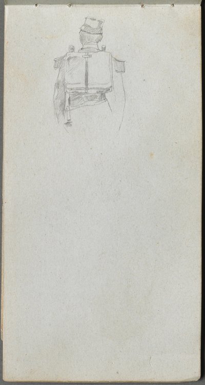 Skizzenbuch, Seite 08: Studie eines Soldaten von hinten von Ernest Meissonier