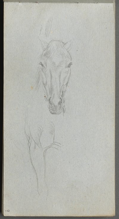 Skizzenbuch, Seite 09: Studie eines Pferdes von Ernest Meissonier