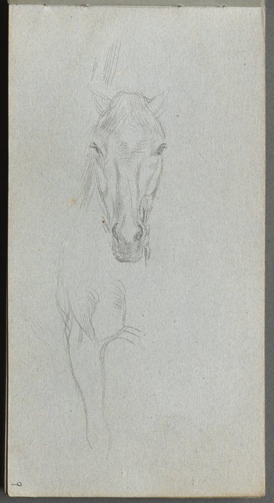 Skizzenbuch, Seite 09: Studie eines Pferdes von Jean Louis Ernest Meissonier