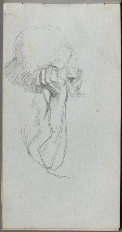 Skizzenbuch, Seite 16: Melancholische Figur von Ernest Meissonier